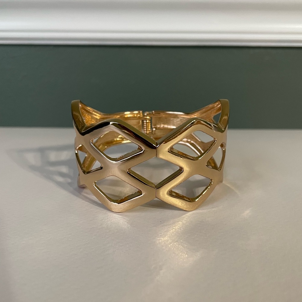 Gold Open Hinge Bracelet
